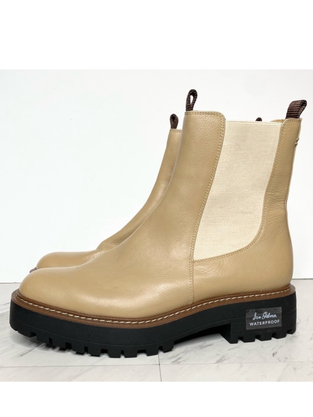Sam Edelman Laguna Tan Leather Lug Sole Chelsea Boot 11M